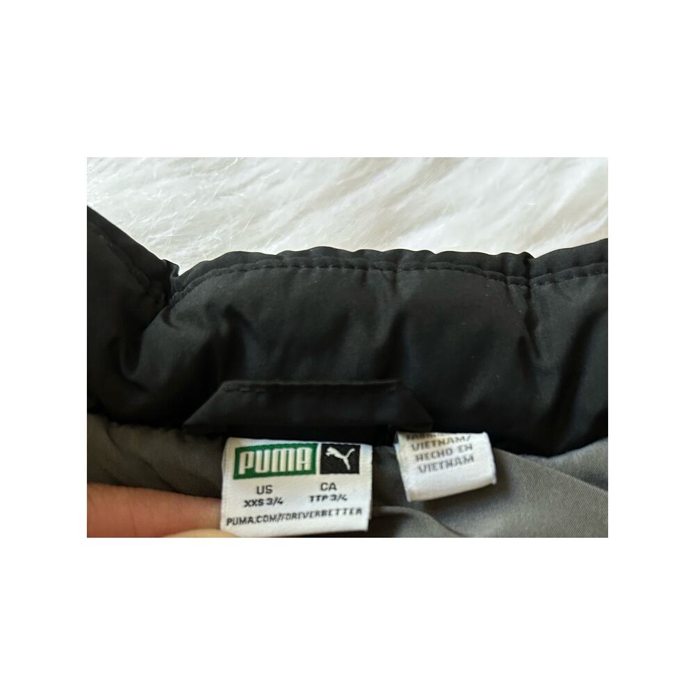 Puma Puffer Vest Boy Toddler XXS Size 3T 4T Full Zip Insulated Black Grey - Picture 5 of 5